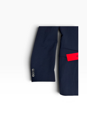 Hugo Boss Mens Slim fit Wool 2 Piece Suit 44 R Pants 37 Navy Blue Striped