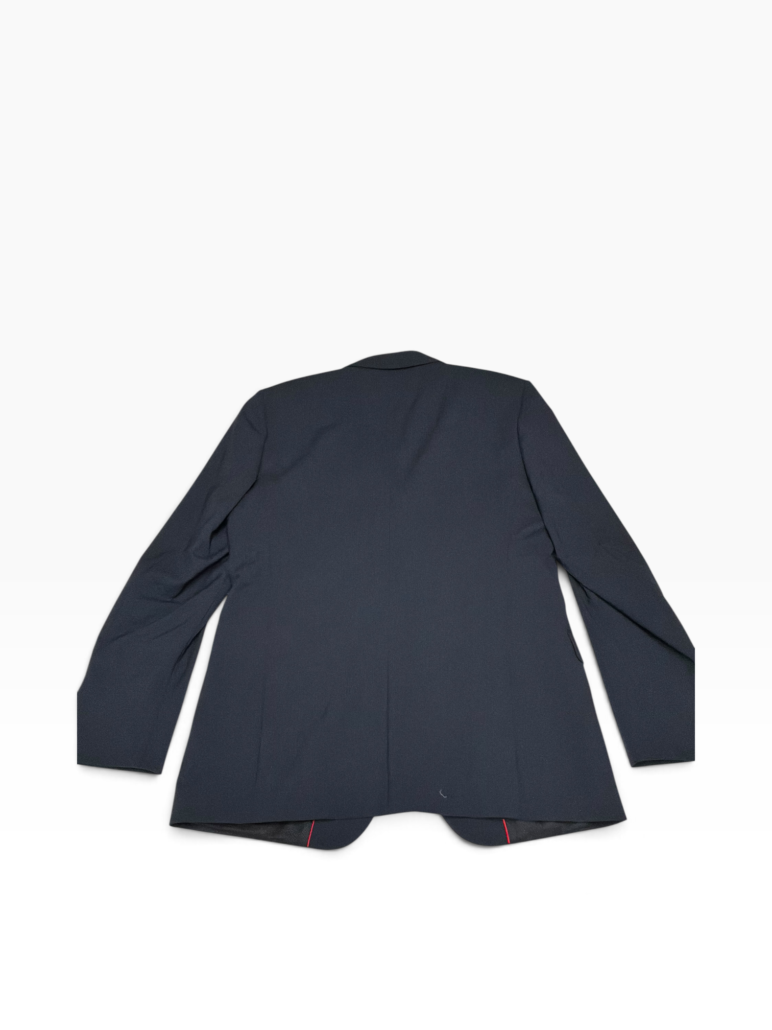 Hugo Boss Mens Slim fit Wool 2 Piece Suit 44 R Pants 37 Navy Blue Striped