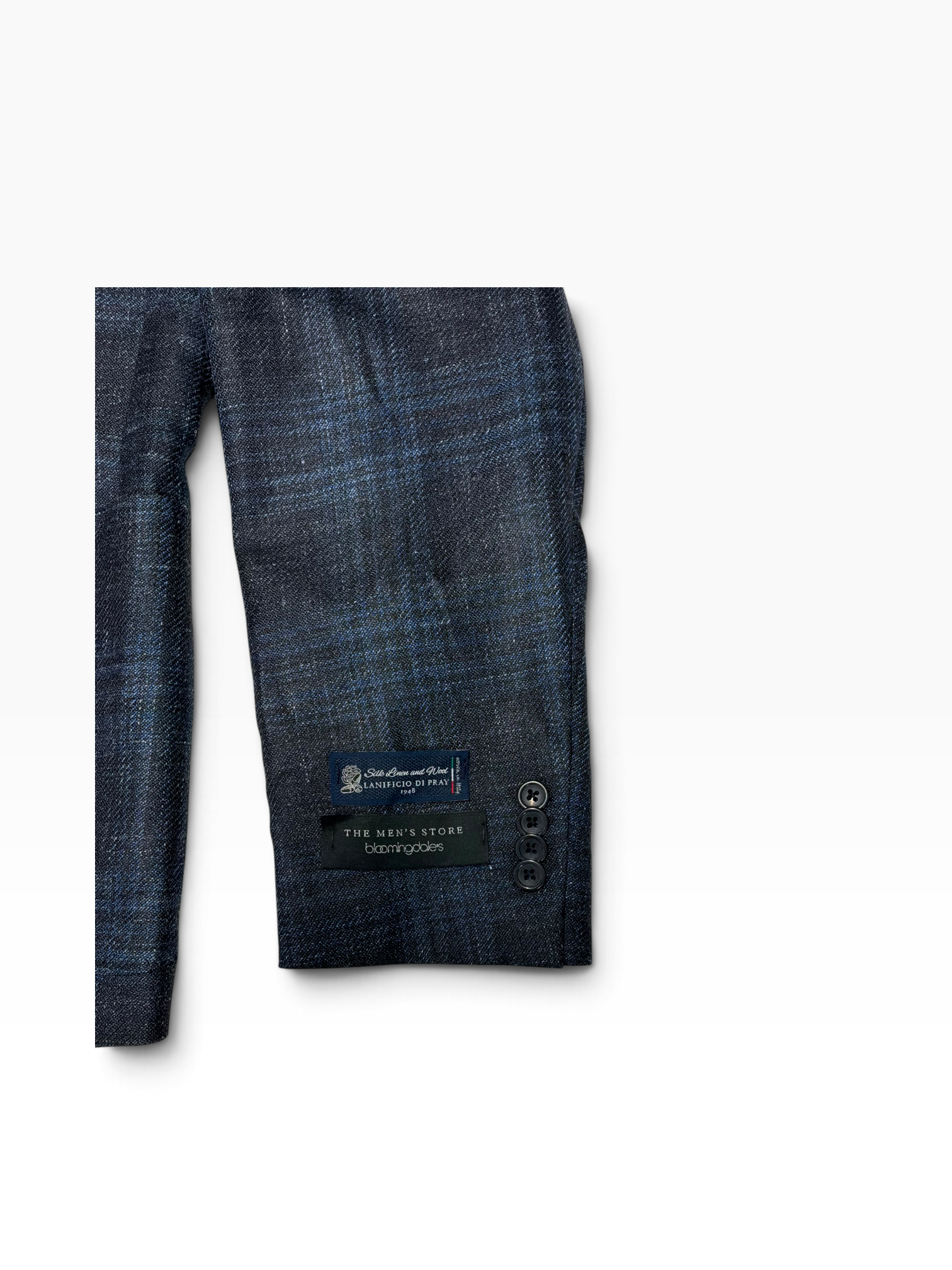 The Men's Store At Bloomingdale's Sport Coat Blazer 42 R Navy Plaid