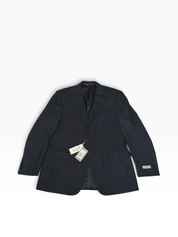 Canali Mens Siena Solid Classic Fit Sport Coat Blazer 46R Navy Blue