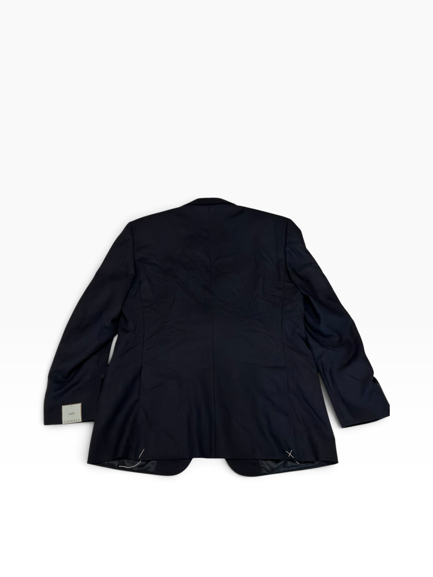 Canali Mens Siena Solid Classic Fit Sport Coat Blazer 46R Navy Blue