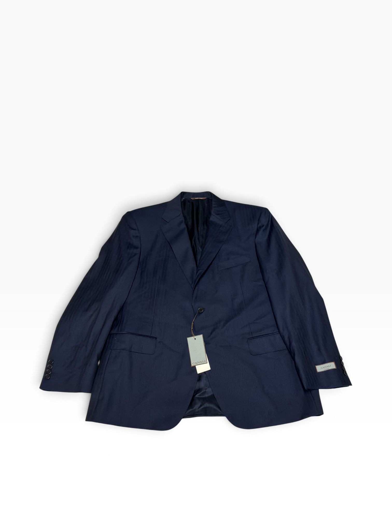 Canali Mens Classic fit Siena Suit Jacket Blazer 42 R Navy Blue Tonal Striped