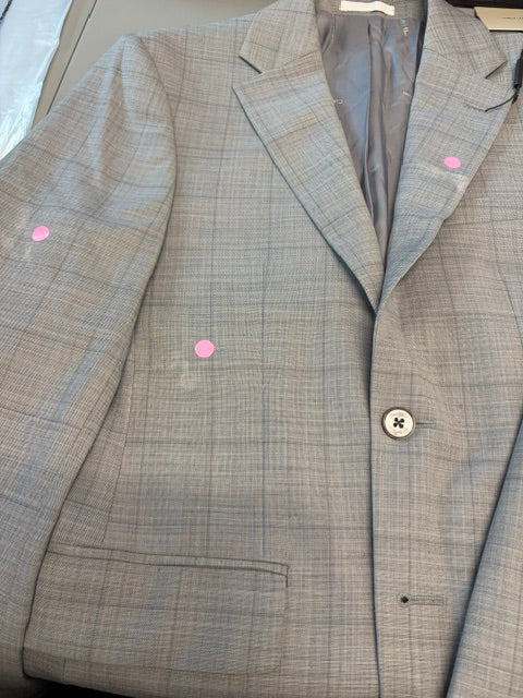 Calvin Klein Mens Slim fit Wool Suit Jacket Blazer 36 S Gray Windowpane