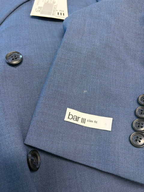 Bar Iii Mens Slim fit Wool Suit Jacket Blazer 40 S Blue Solid