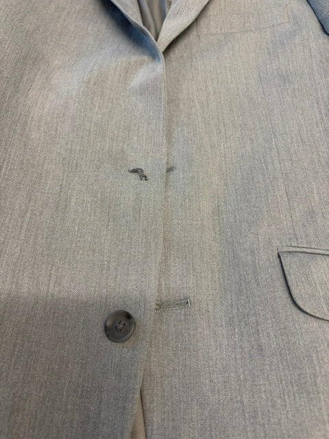Kenneth Cole Mens Slim fit Suit Jacket Blazer 38 R Light Grey Solid