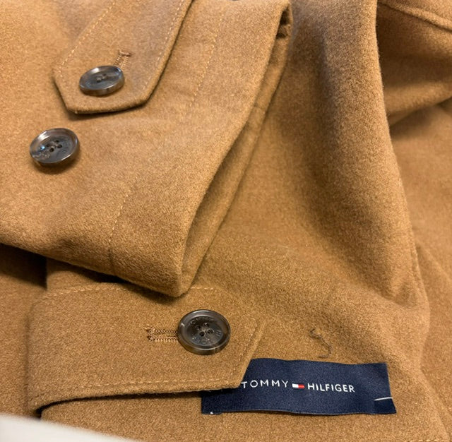 Tommy Hilfiger Mens Melange Overcoat Dark Camel 40R