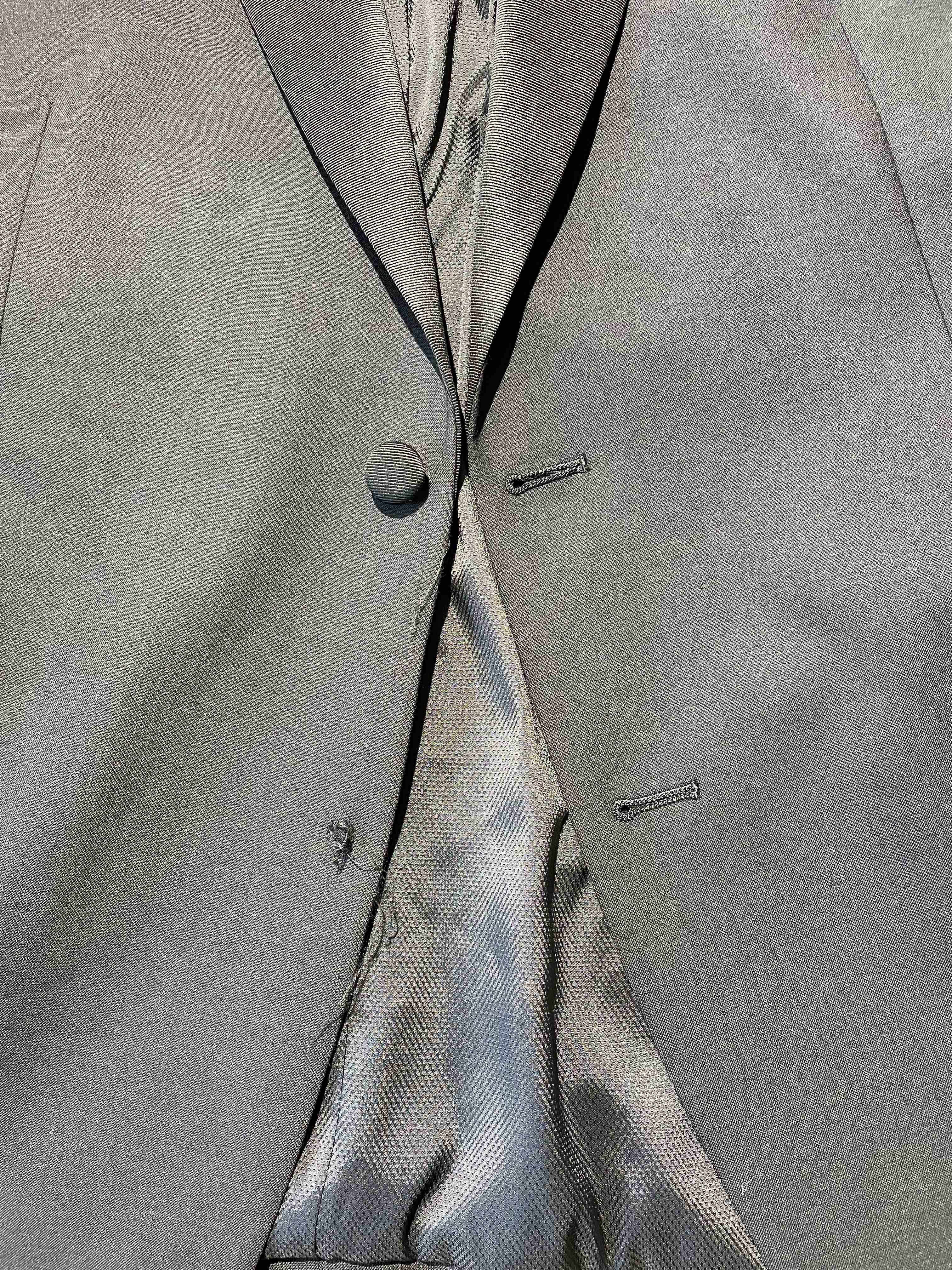 Bar Iii Mens Slim fit Tuxedo Jacket Blazer 44 S Black Solid Wool