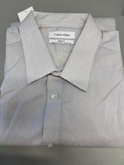 Calvin Klein Men Slim fit Dress Shirt XL 17.5 in 32-33 Grey