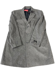Ted Baker Mens Classic-Fit Twill Wool Overcoat Coat 48R Grey
