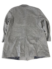 Ted Baker Mens Classic-Fit Twill Wool Overcoat Coat 48R Grey