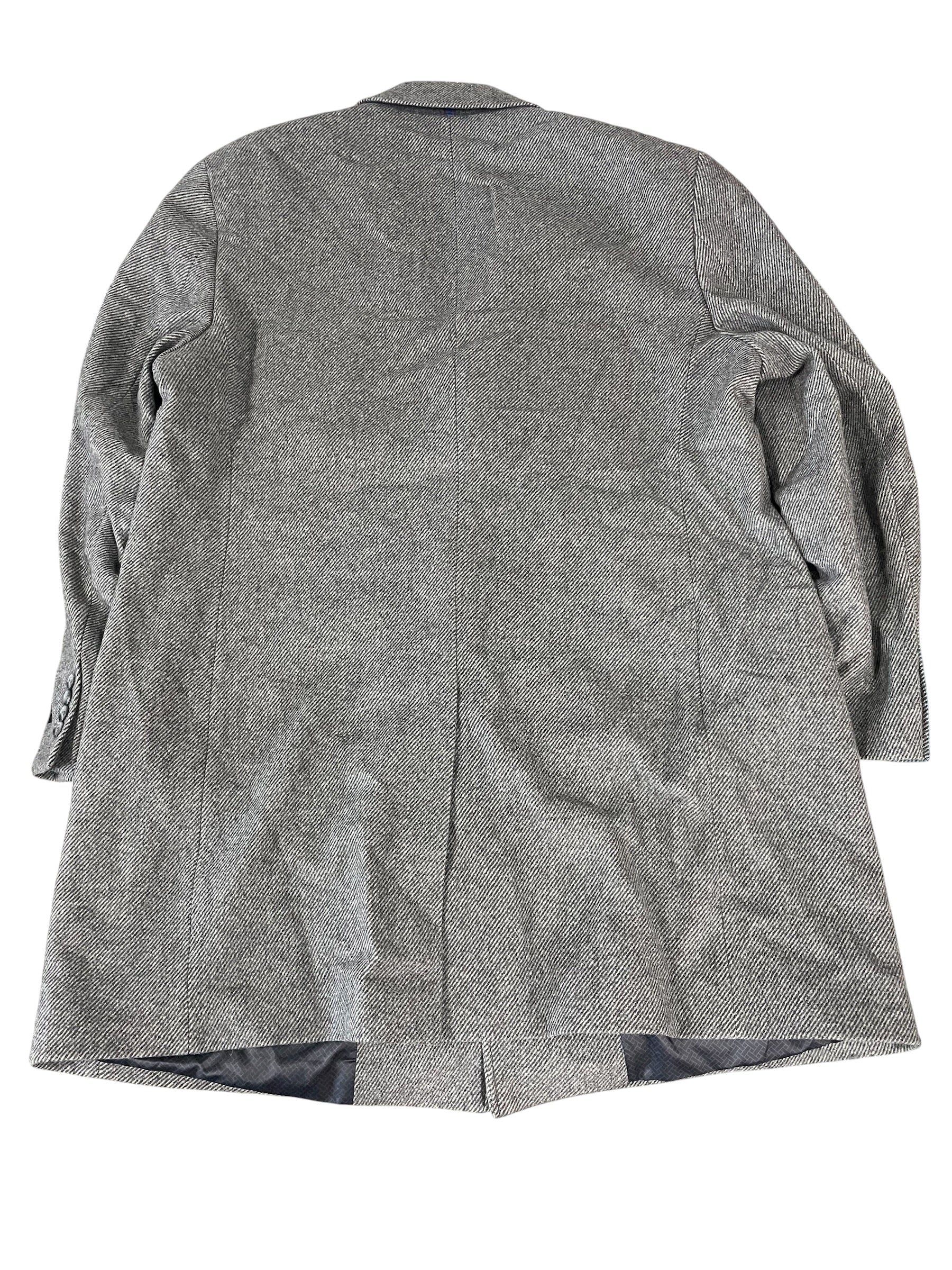 Ted Baker Mens Classic-Fit Twill Wool Overcoat Coat 48R Grey