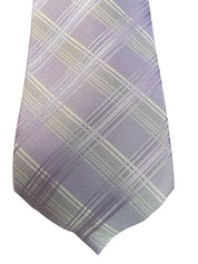 Calvin Klein Mens Ben Plaid Necktie Lilac Purple Tie