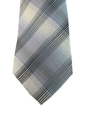 Calvin Klein Mens Claire Plaid Tie Necktie Blue