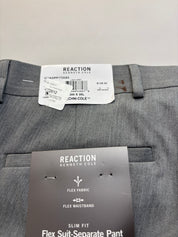 Kenneth Cole Mens Slim fit Dress Pants 33 / 30 Light Grey Solid Stretch