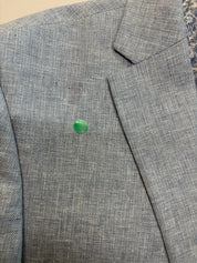 Bar III Mens Slim fit Linen Cotton Suit Jacket Blazer 44 L Light Blue Solid