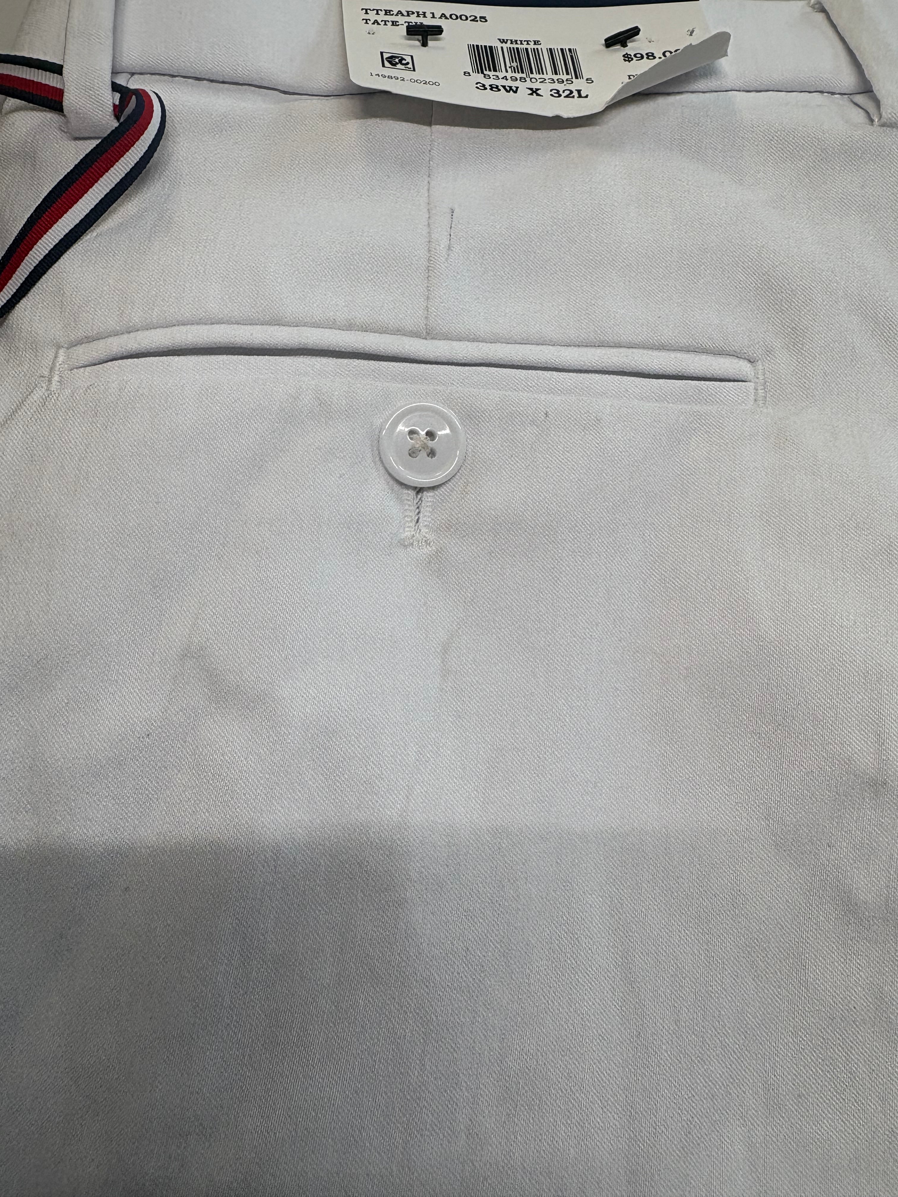 Tommy Hilfiger Mens Modern fit Dress Pants 38 / 32 White Solid