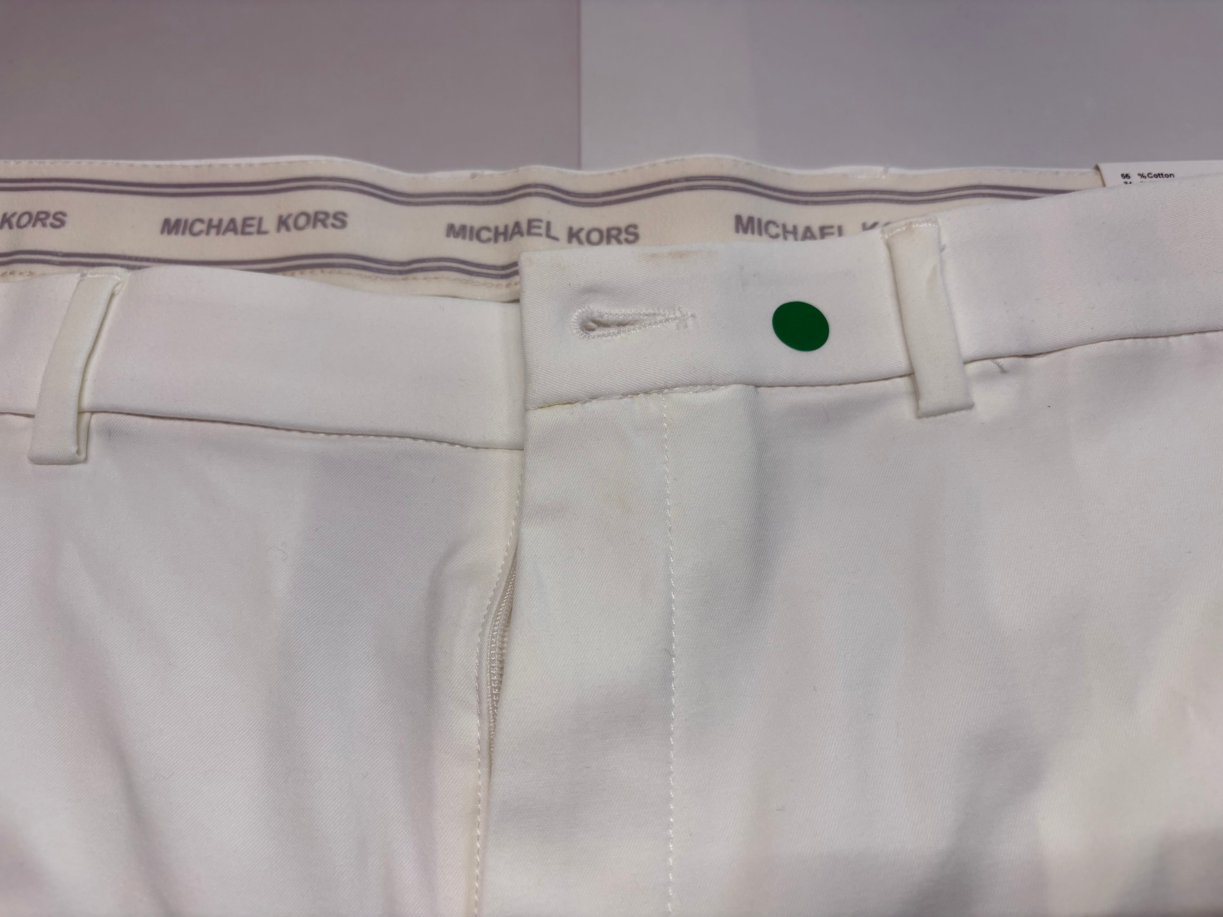 Michael Kors Mens Classic fit Cotton Dress Pants 42 / 30 White Solid