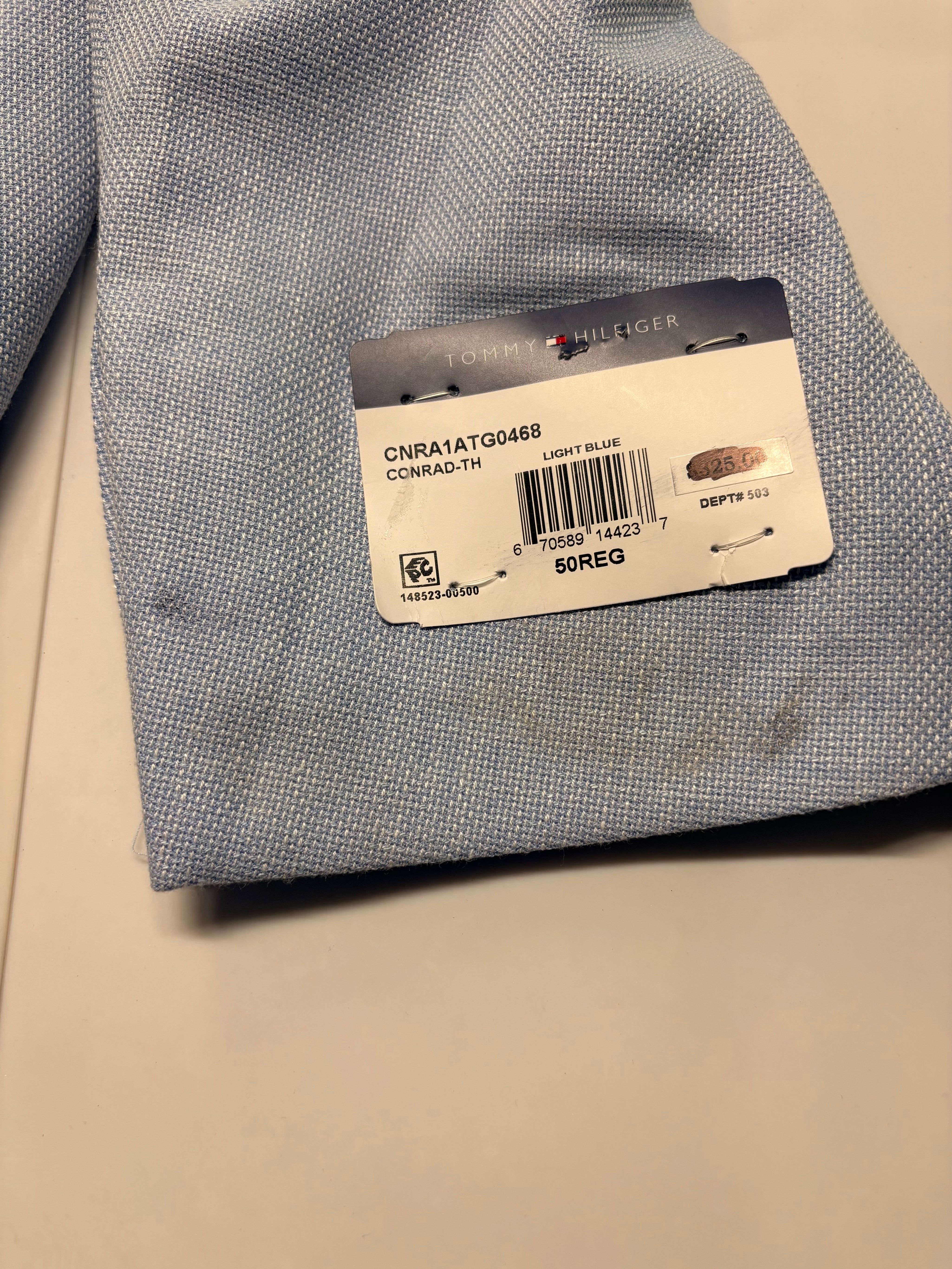 Tommy Hilfiger Mens Modern fit Sport Coat Blazer 50 R Light Blue Solid