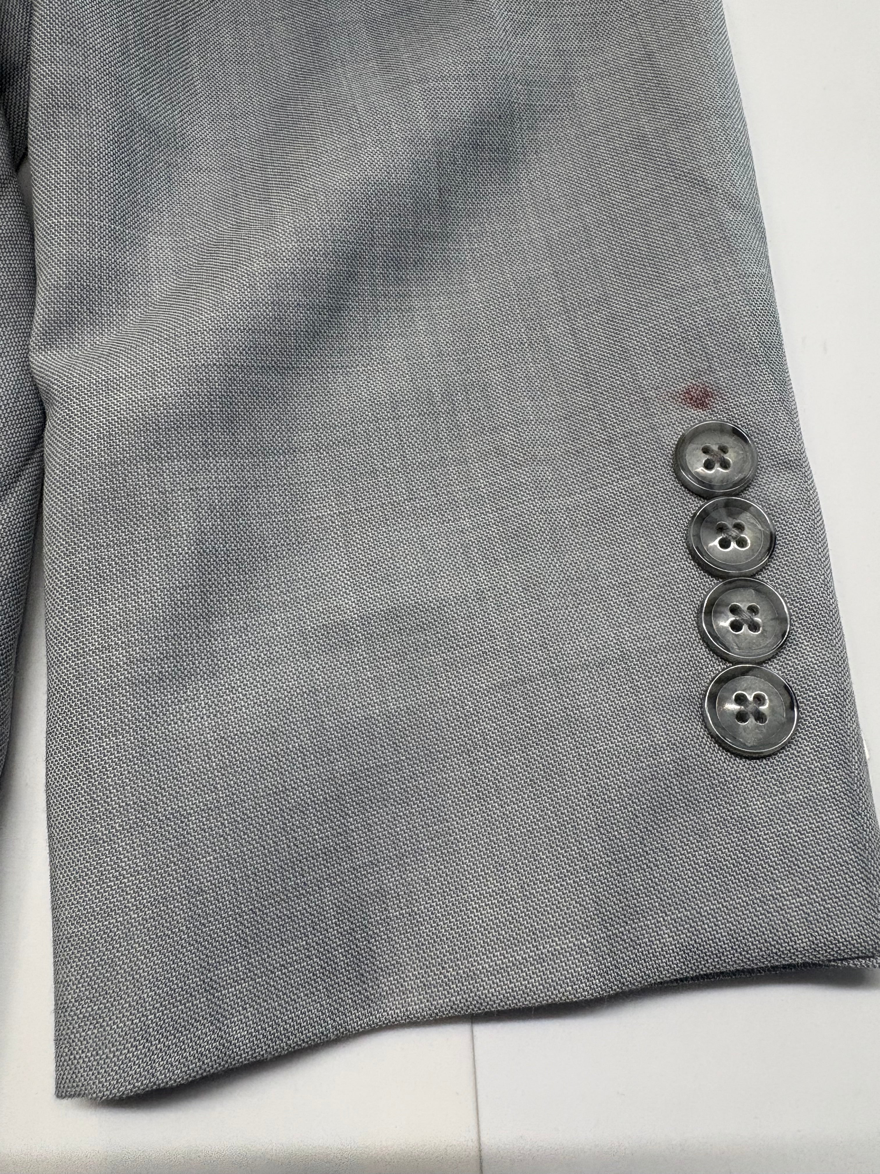 Bar Iii Men's Slim-Fit Wool Sharkskin Suit Jacket Blazer 40 R Light Grey