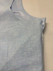 Bar Iii Mens Slim fit Suit Vest Medium Linen Light Blue Solid