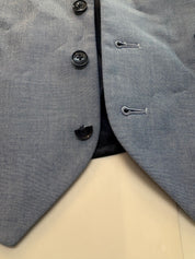 Tommy Hilfiger Mens Modern-Fit TH Flex Chambray Suit Vest Large Blue