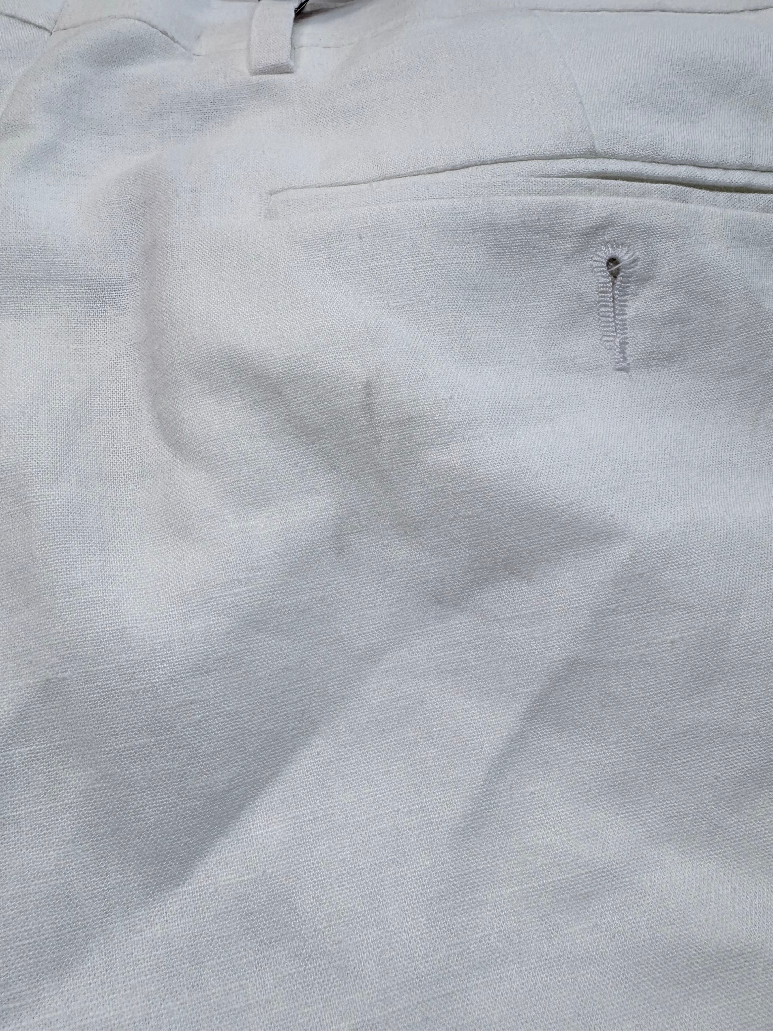 Tommy Hilfiger Mens Modern fit Linen Cotton Dress Pants 36 / 34 White Solid