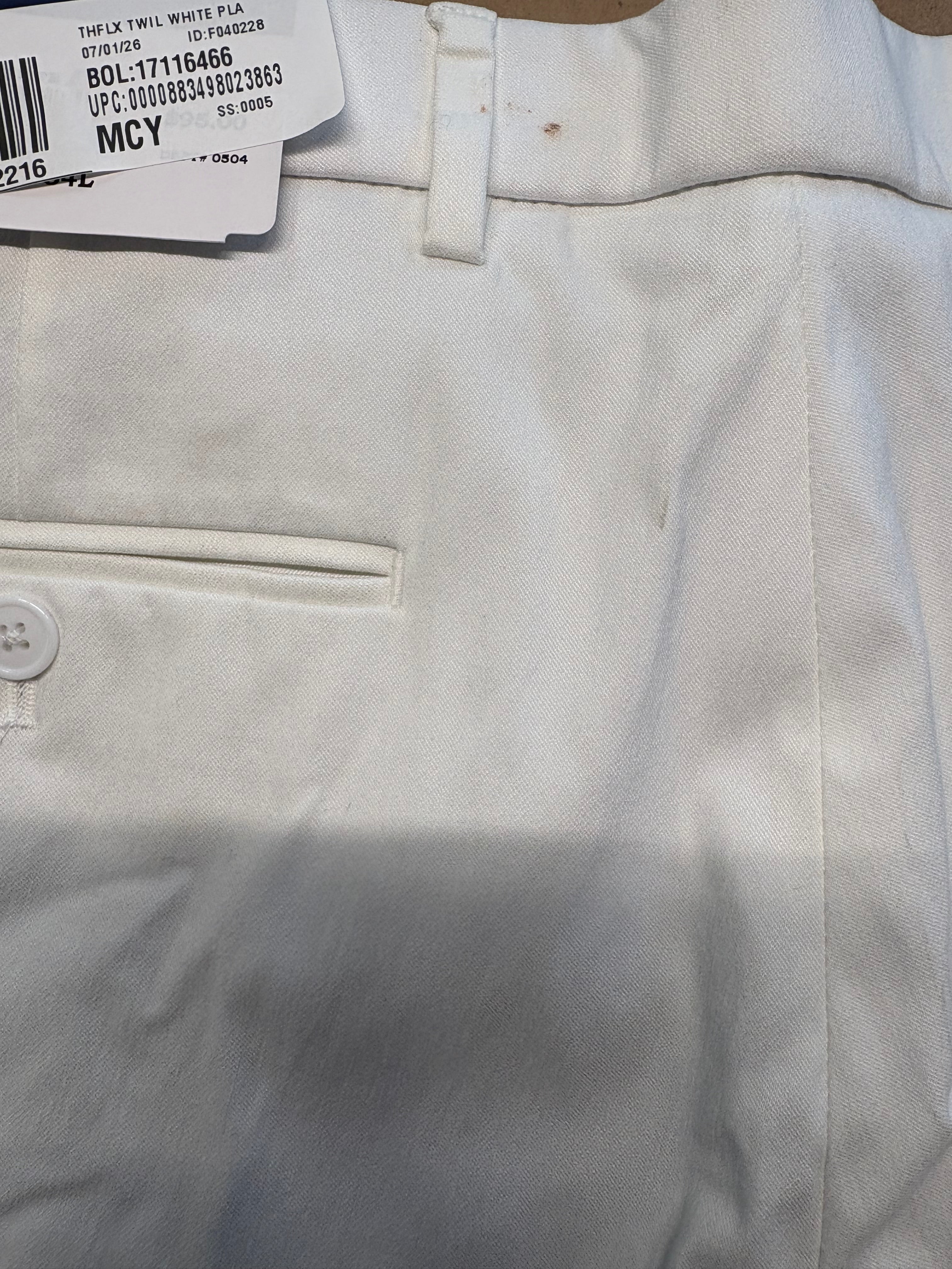 Tommy Hilfiger Mens Modern fit Dress Pants 34 / 34 White TH Flex Solid