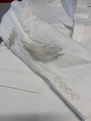 Bar Iii Mens Slim fit Suit Jacket Blazer 40 S White Solid Linen