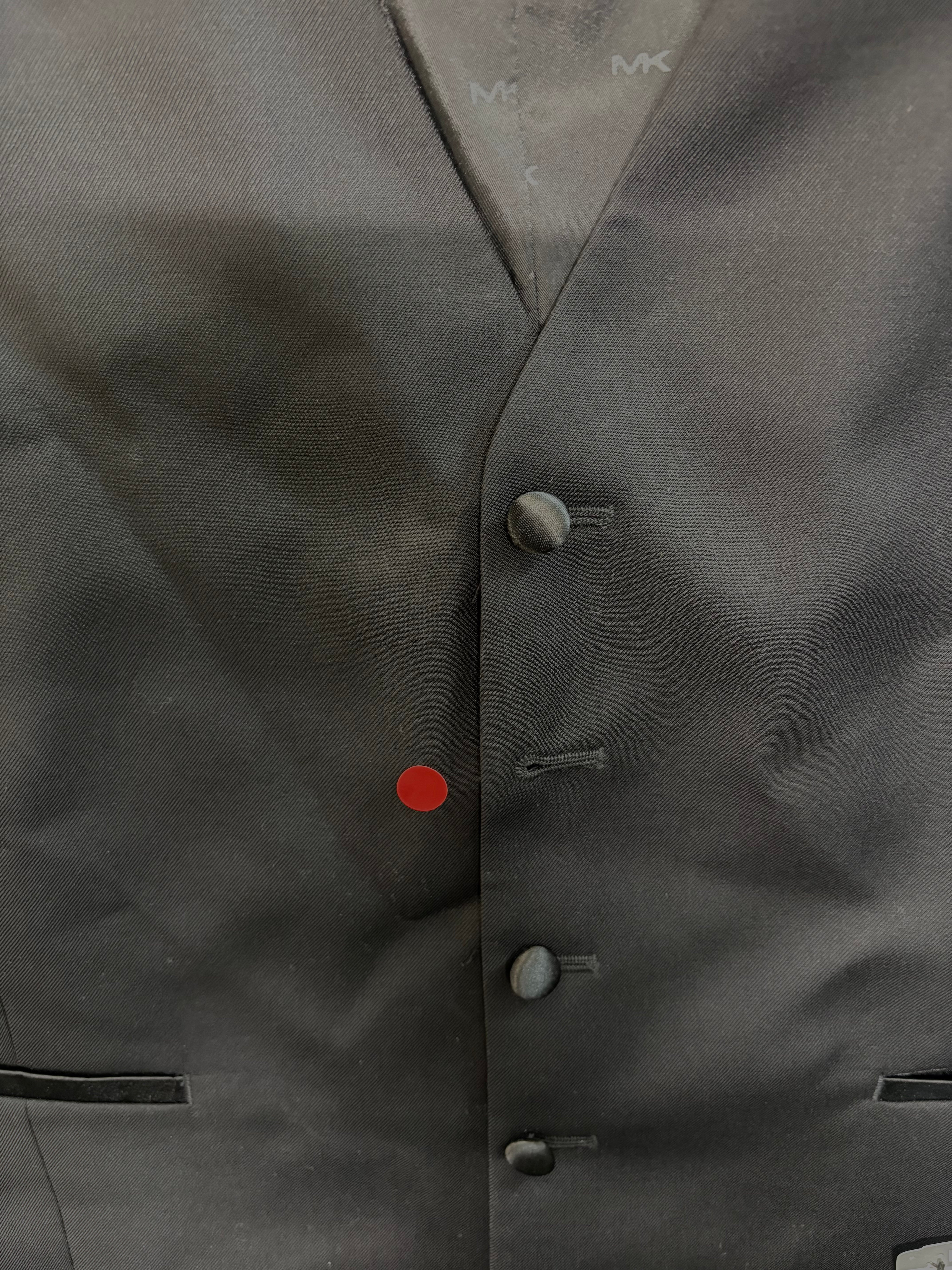 Michael Kors Mens Classic fit Tuxedo Suit Vest Large Black Solid Stretch