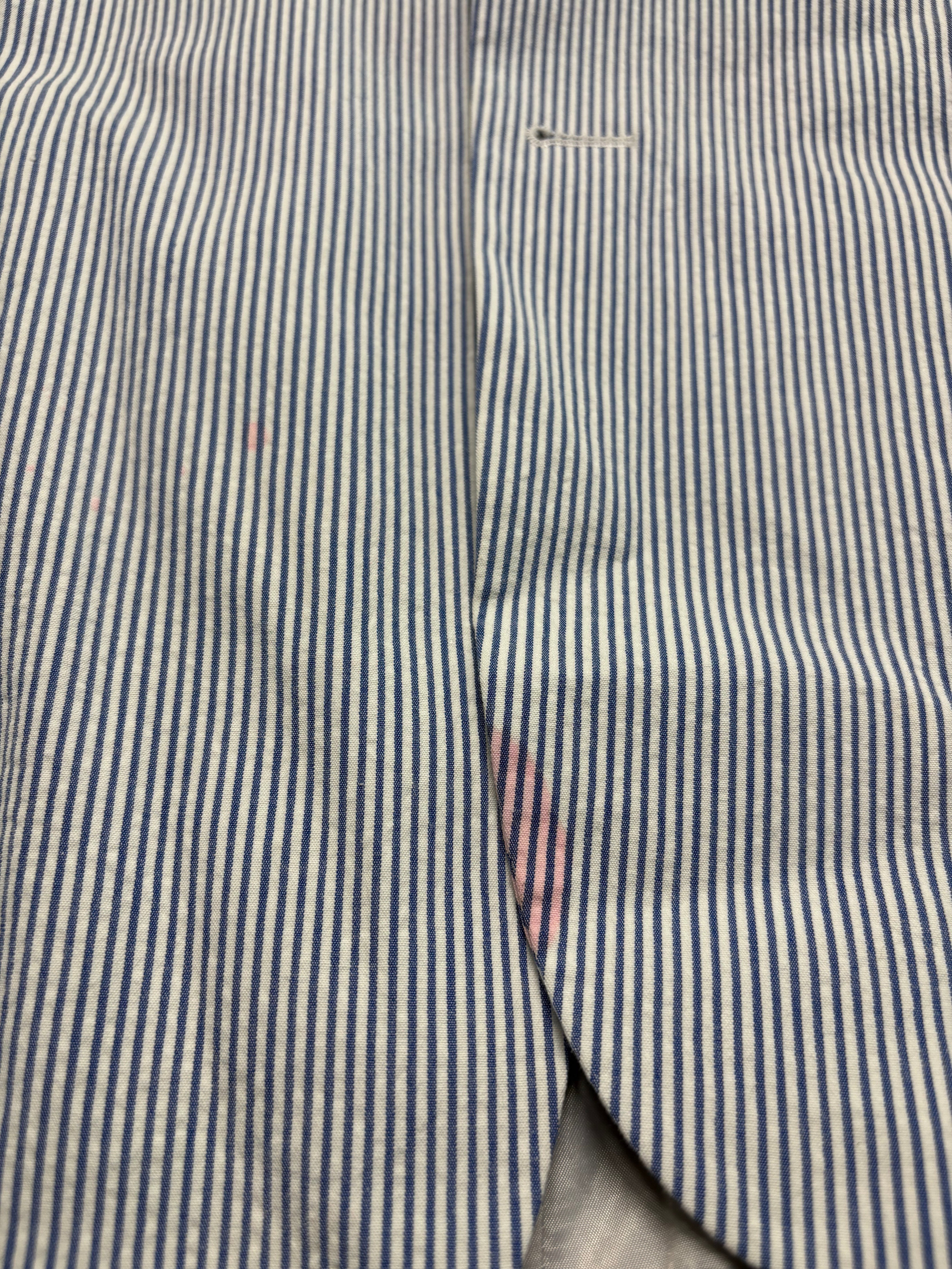 Tommy Hilfiger Mens Modern fit Seersucker Sport Coat Blazer 50 L Blue Striped