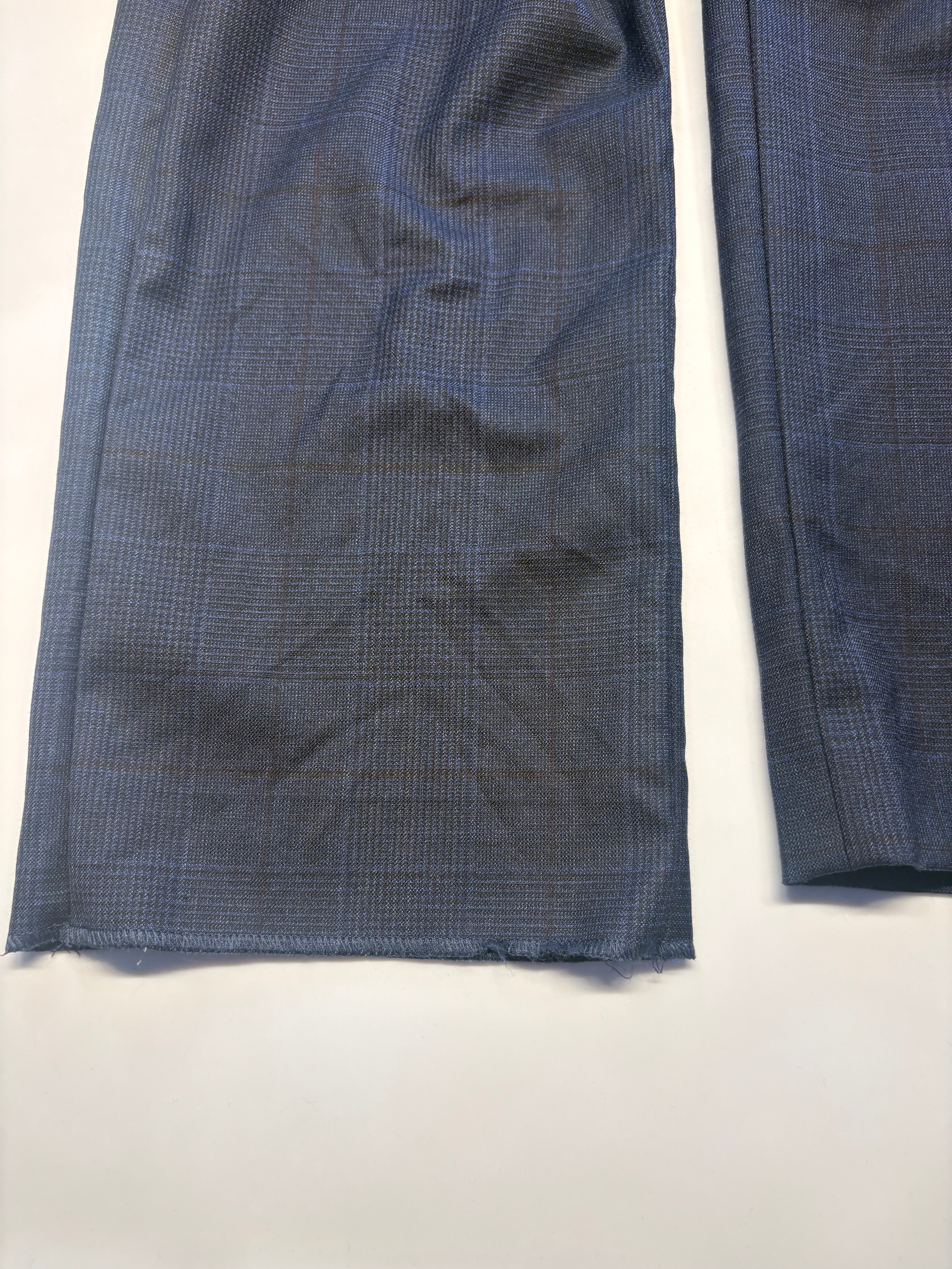 Bar Iii Mens Slim fit Wool Dress Pants 33 / 30 Navy  Blue Plaid