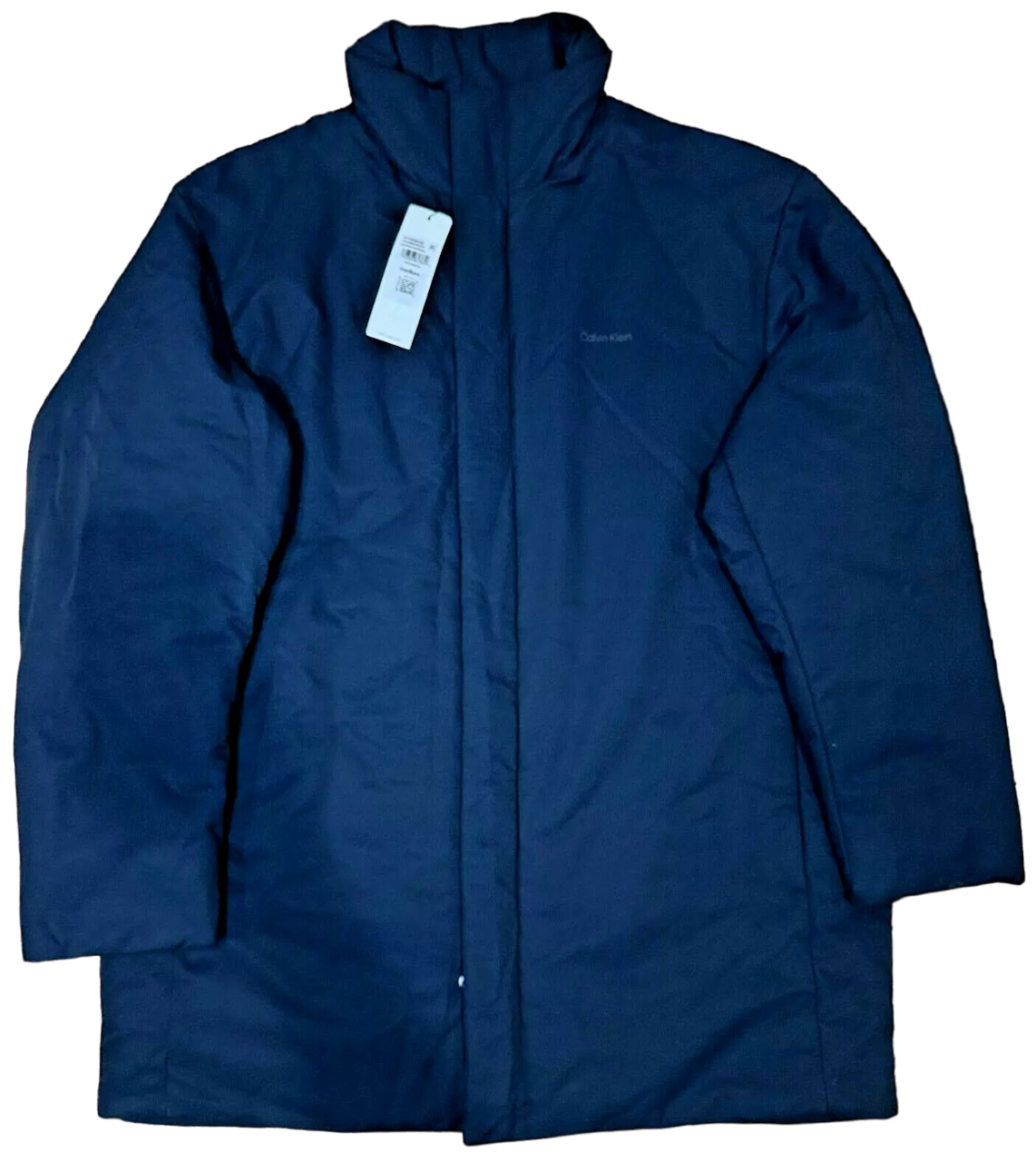Calvin Klein Mens Cotton Nylon Blend Parka Coat XL Navy Blue