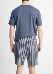 Vince Mens Regular fit Casual Shorts Small Blue Striped 7.5 Inseam