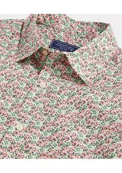 Vineyard Vines Mens Gulf Floral Short Sleeve Button Down Shirt Pink Green Large