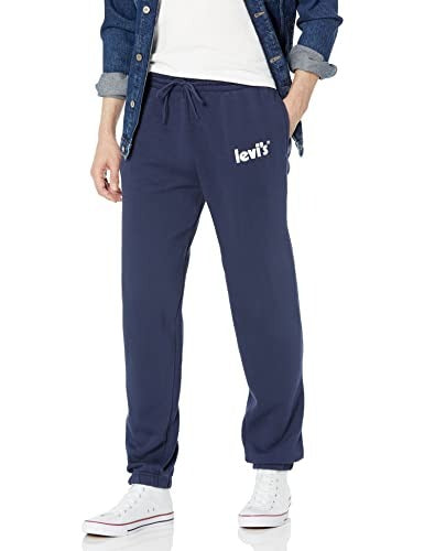 Levis Men's Graphic Relaxed Fit Sweatpants Large Navy Blue