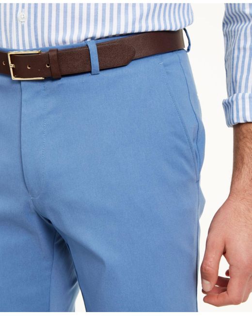 Tommy Hilfiger Mens Modern fit Dress Pants 34 / 30 Light Blue Solid Stretch