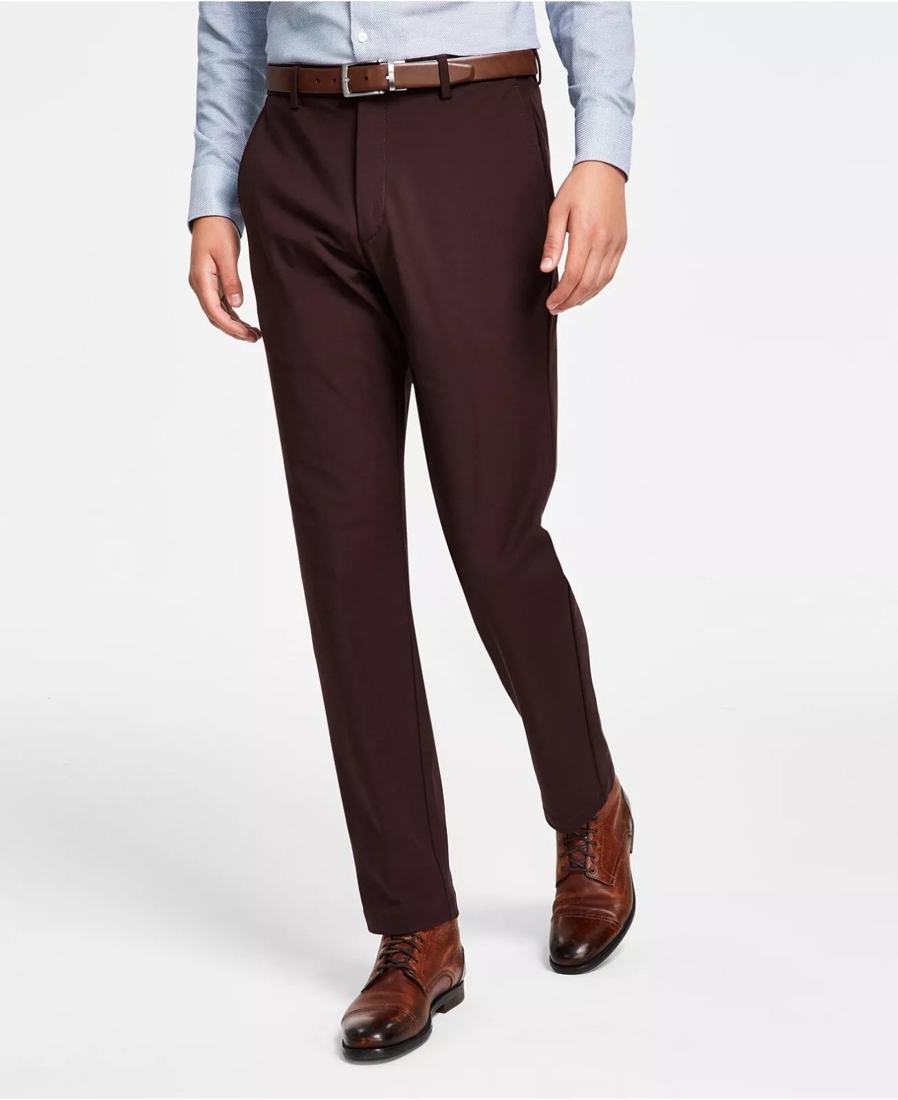 Lauren Ralph Lauren Men's Performance Dress Pants Blackberry Wine Red 34 x 34