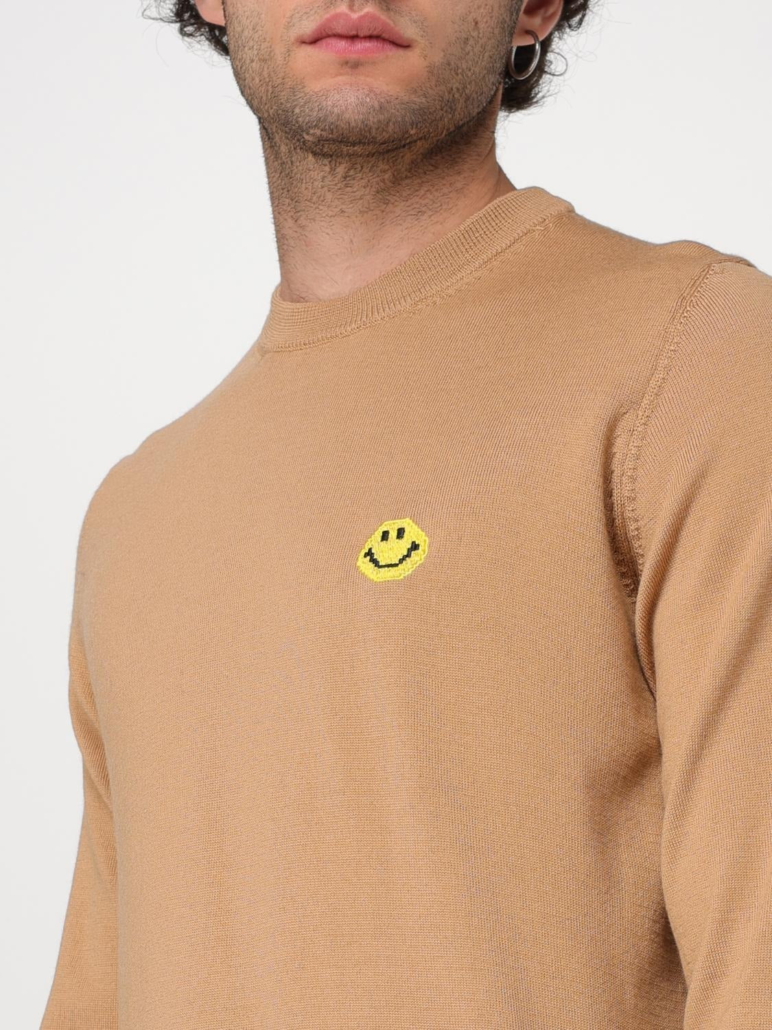 Joshua Sanders Mens Pixel Crewneck Sweater Large Camel Brown