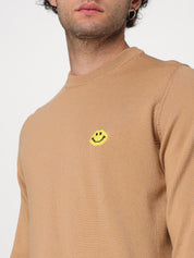 Joshua Sanders Mens Pixel Crewneck Sweater Large Camel Brown