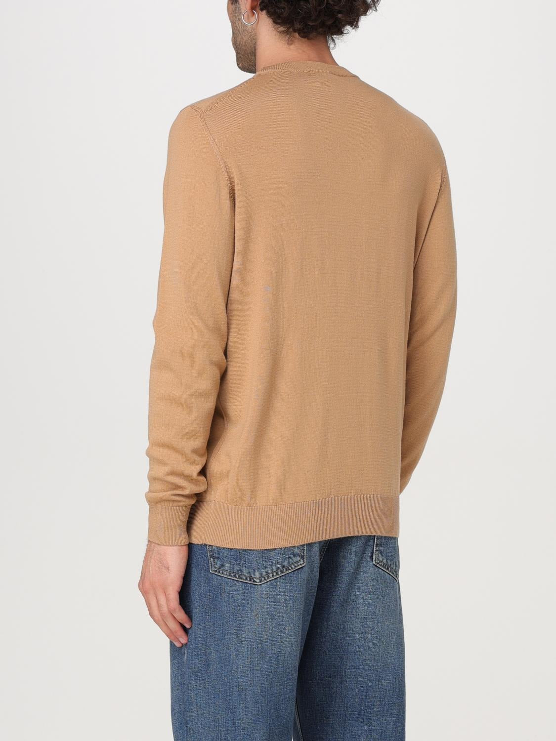 Joshua Sanders Mens Regular fit Long Sleeve Crewneck Sweater Medium Brown Solid