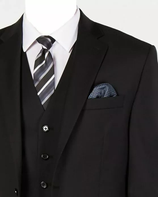 Lauren Ralph Lauren Mens Classic fit Suit Jacket Blazer 44 L Black Solid