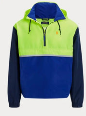 Polo Ralph Lauren Men's Water-Repellent Hooded Jacket Large Blue Yellow