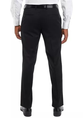 Hugo Boss Mens Genius Slim Fit Wool Suit Dress Pants 34 Black Wool