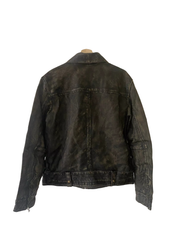 John Varvatos Men Sorcha Heritage Blouson Leather Jacket EU 52 US 42 Brown Sugar