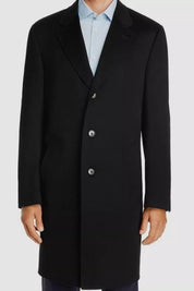 Canali Italy Men's Black Wool Cashmere Overcoat Coat Overcoat IT 52/ US 42