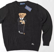 Polo Ralph Lauren Bear Polo Golf Knit Sweater Medium Black