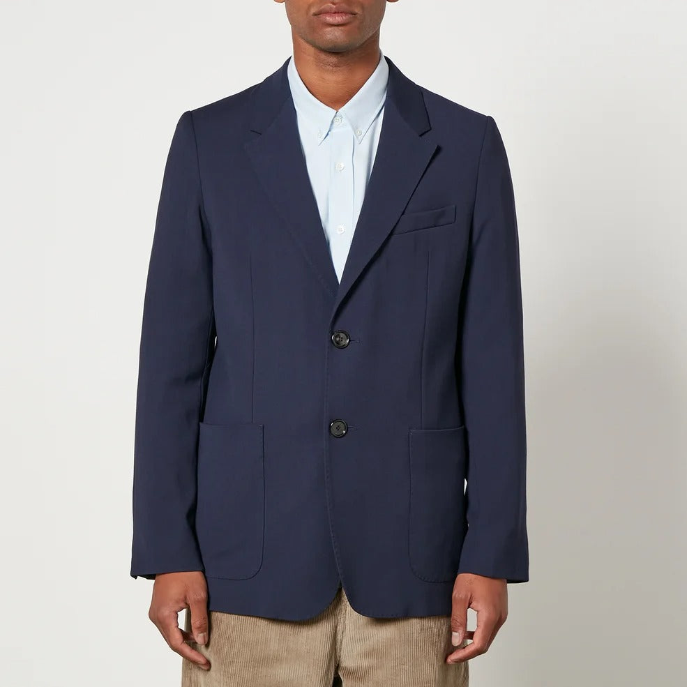 Ami Mens Regular Fit Italian Two Button Blazer Sport Coat EU 48 US 38R Navy Blue