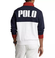 Polo Ralph Lauren Men's Cotton Interlock Quarter-Zip Sweatshirt Small White Blue