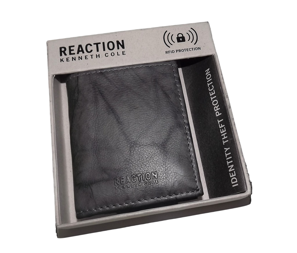 Kenneth Cole Men's Leather RFID Front Pocket Money Clip Wallet Gray