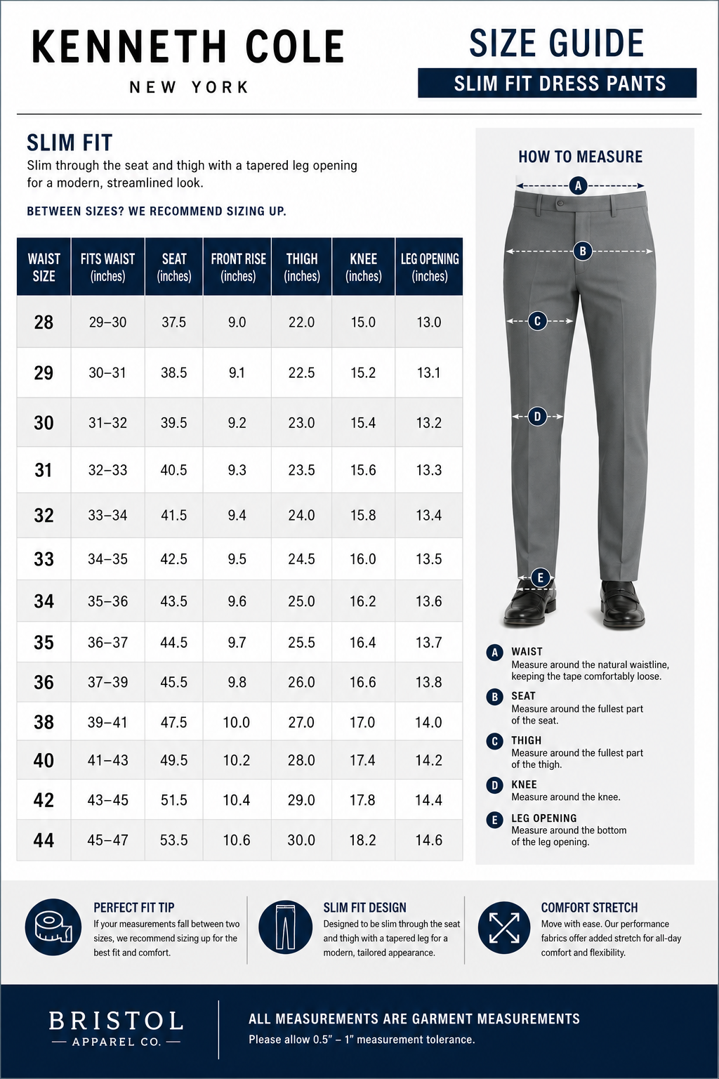 Kenneth Cole Mens Slim Fit Dress Pants 37 X  32  Black 29354084-084
